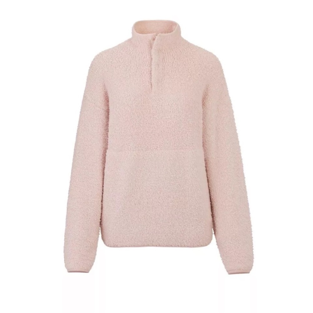SKIMS Pink Teddy Jacket Cozy Fleece High Collar